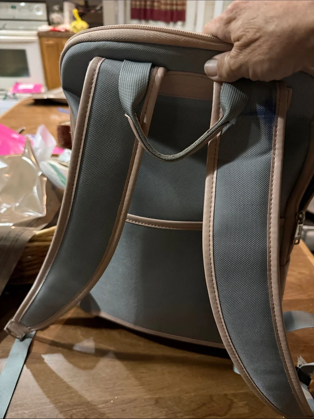 Two-Tone Pink and Gray Men's Backpack